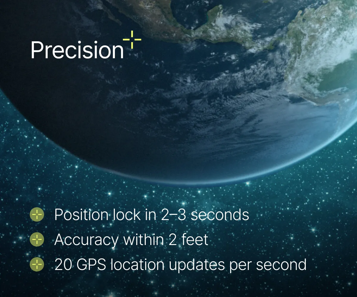 Diagram showing the satellite-to-phone signal chain including acquisition, filtering, processing, and app delivery