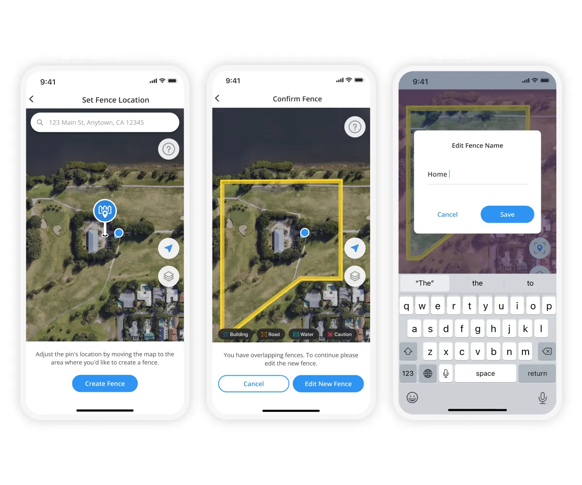 Diagram showing how Halo Collar allows easy creation of fences in the app