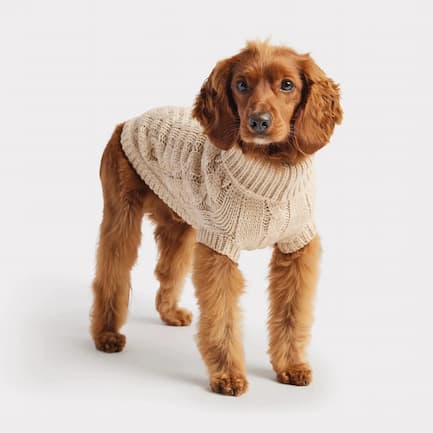 Oatmeal Mix Chalet Dog Sweater